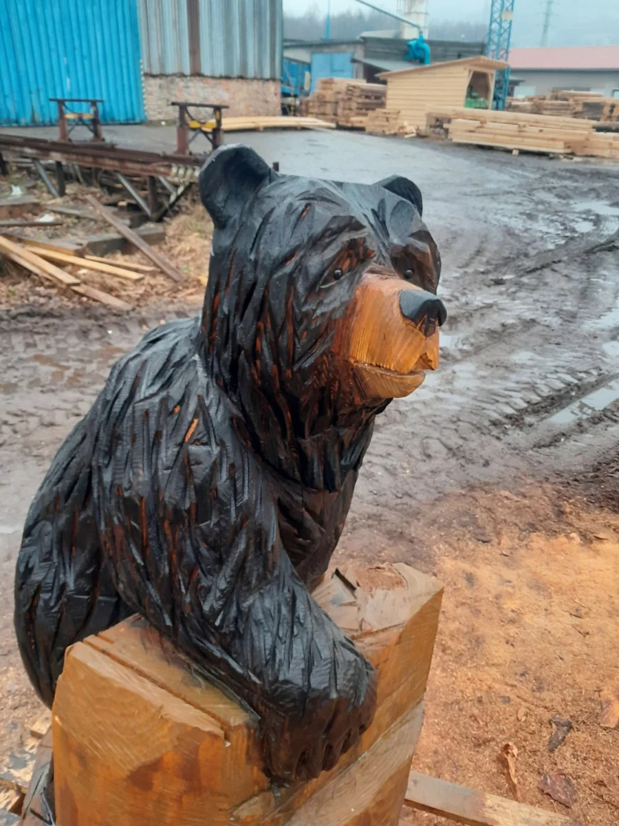 Medvěd motorovou pilou